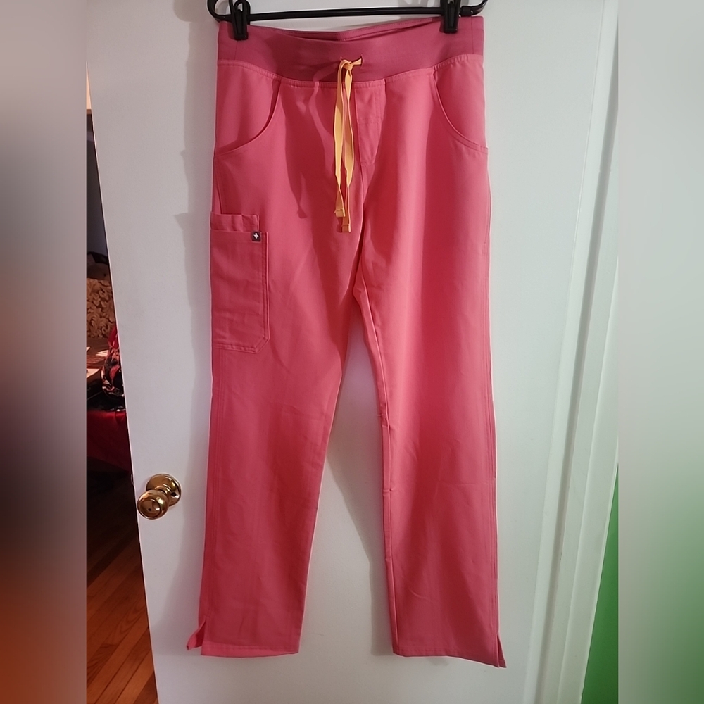 FIGS TECHNICAL COLLECTION KADE NEON PINK SCRUB PANTS